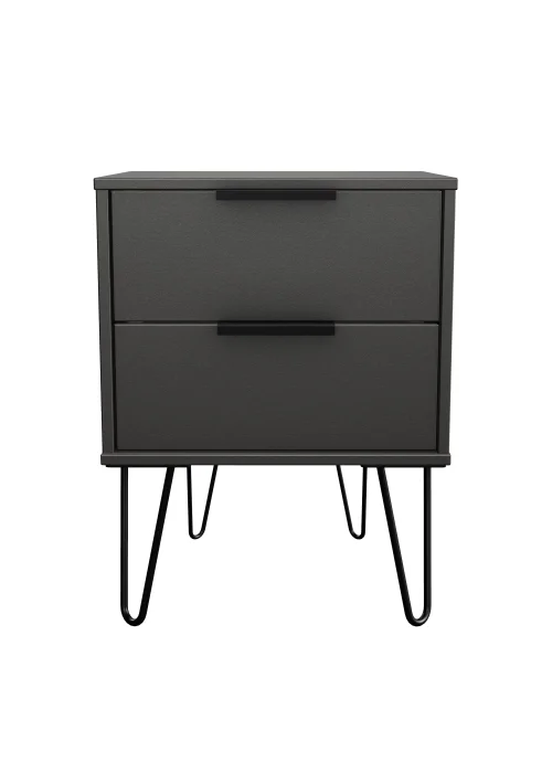 Swift Milano 2 Drawer Bedside Table (50.5cm x 41.5cm x 39.5cm) - One Size Image 1
