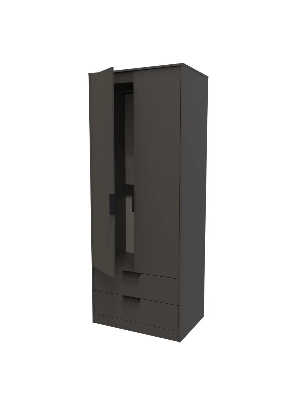 Swift Milano Tall 2 Drawer Wardrobe (197cm x 53cm x 74cm) - One Size Image 5