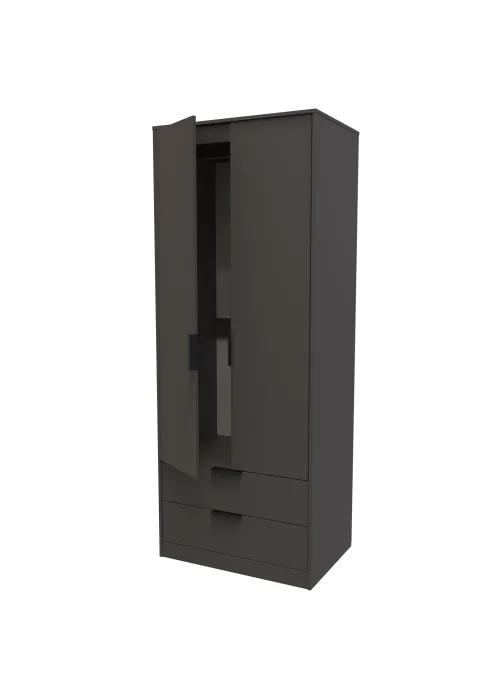 Swift Milano Tall 2 Drawer Wardrobe (197cm x 53cm x 74cm) - One Size Image 5