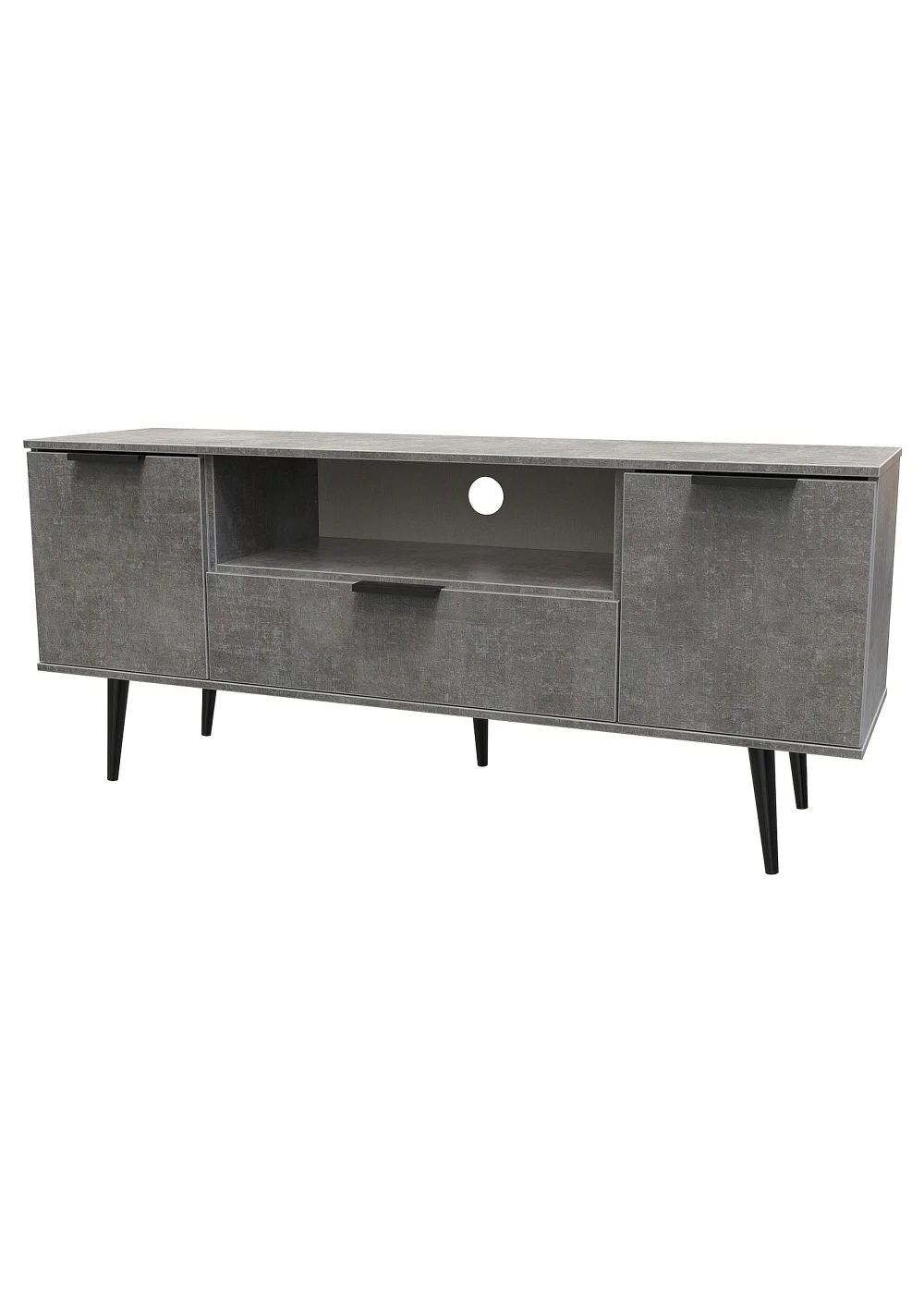 Swift Milano 2 Door 1 Drawer Wide TV Unit (64.5cm x 39.5cm x 144cm) - One Size Image 3