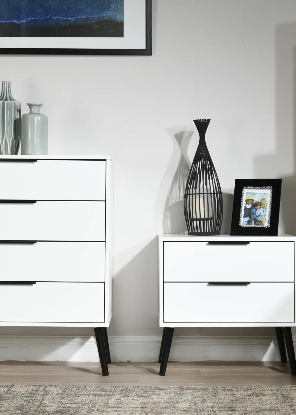 Swift Milano 2 Drawer Bedside Table (50.5cm x 41.5cm x 39.5cm) - One Size Image 5