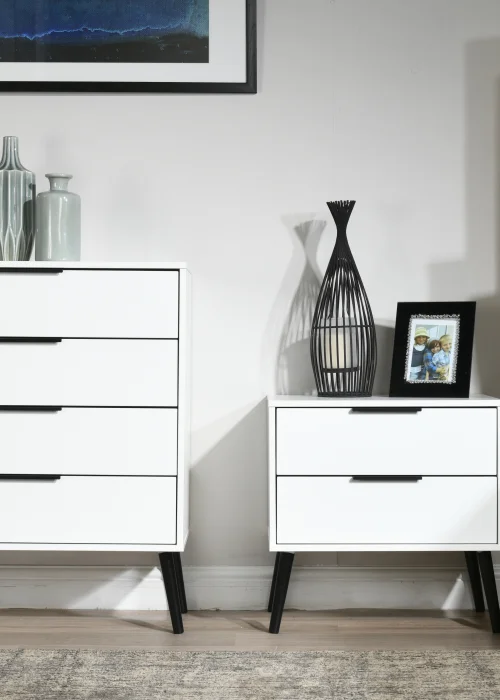 Swift Milano 2 Drawer Bedside Table (50.5cm x 41.5cm x 39.5cm) - One Size Image 5