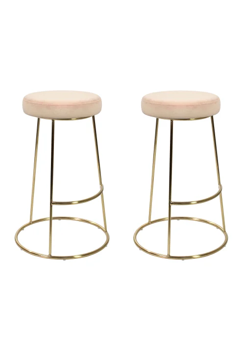 LPD Furniture Set of 2 Opera Bar Stool Vintage Pink (735x0x465mm) - One Size Image 1