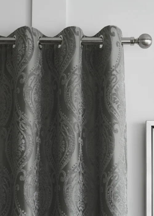 Curtina Chateau Jacquard Eyelet Curtains - 46W X 54D (116x137cm) Image 2