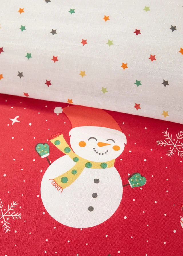 Fusion Christmas Elf & Santa Red Duvet Cover