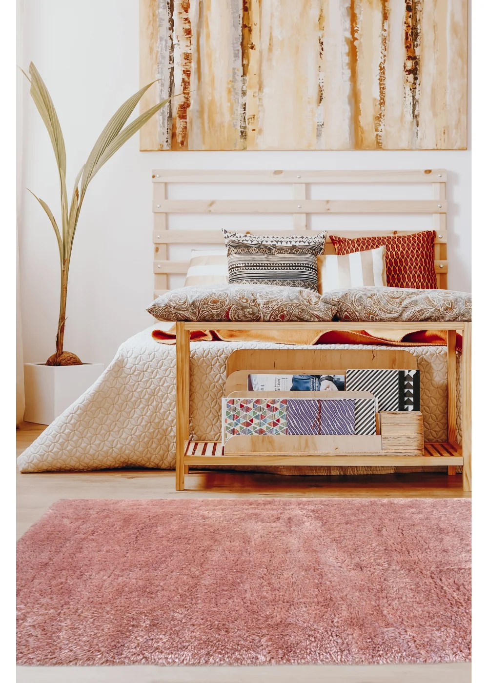 Homemaker Pink Supersoft Shaggy Rug - 80 x 150 Image 1