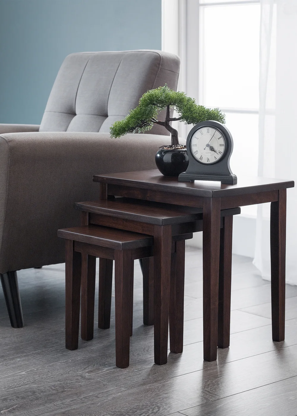 Julian Bowen Cleo Nest Of Tables Mahogany (46 x 48 x 33 cm) - No Size Image 1