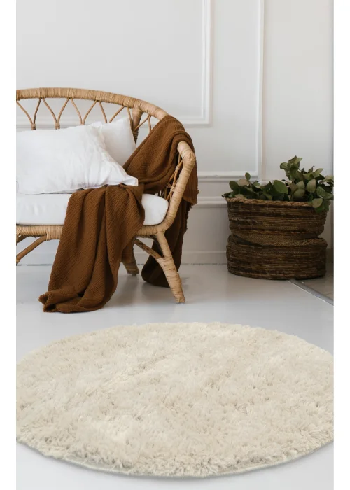 Homemaker Ivory Softwashable Circle Rug - 100 X 100 Image 1