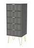 Ready Assembled Cube 5 Drawer Tall Bedside Cabinet - One Size Image 4