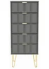 Ready Assembled Cube 5 Drawer Tall Bedside Cabinet - One Size Image 1