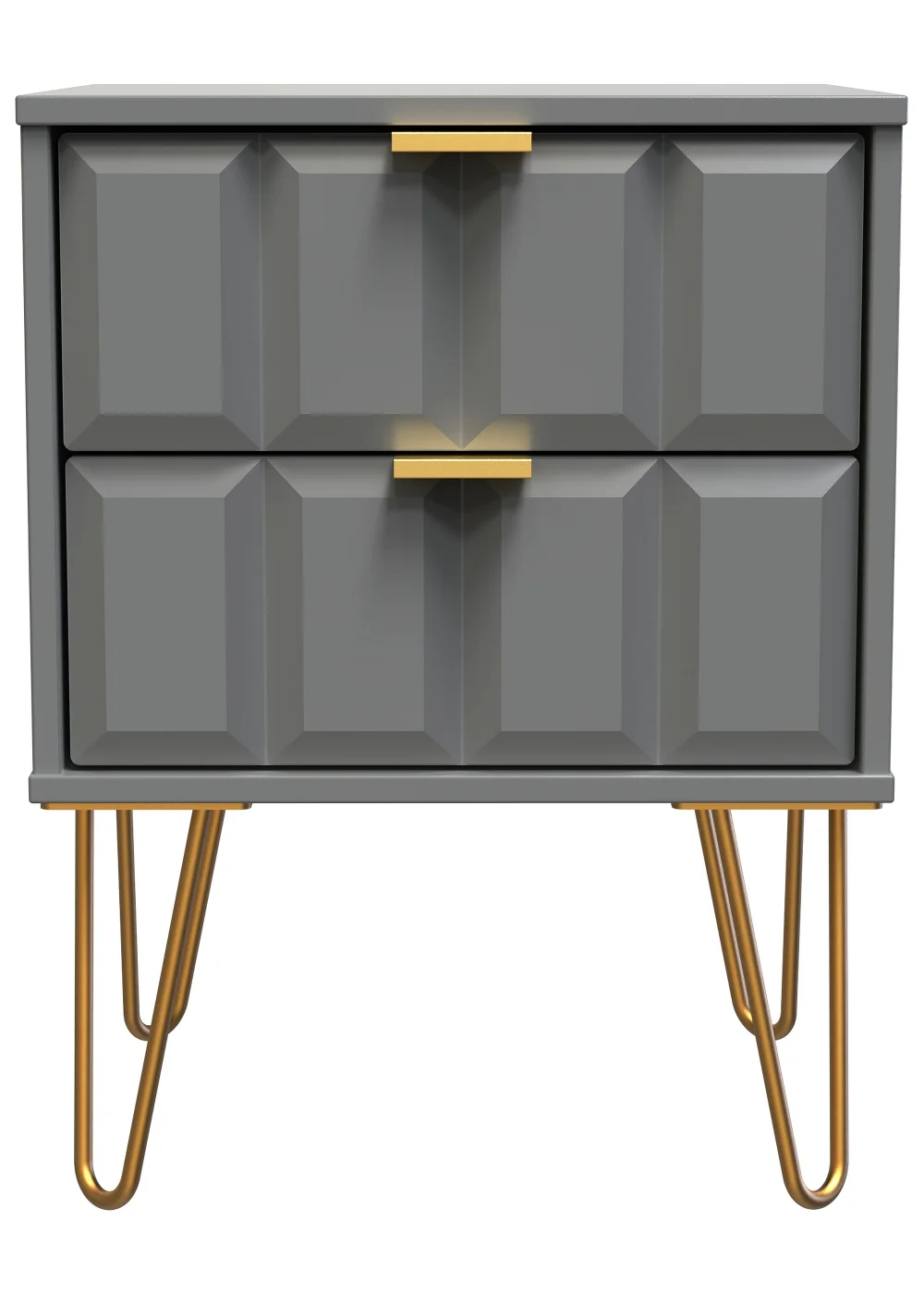 Ready Assembled Cube 2 Drawer Bedside Cabinet - One Size Image 2