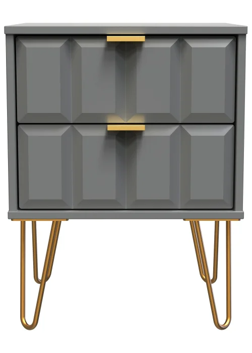 Ready Assembled Cube 2 Drawer Bedside Cabinet - One Size Image 2