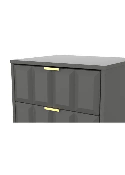 Ready Assembled Cube 2 Drawer Bedside Cabinet - One Size Image 4