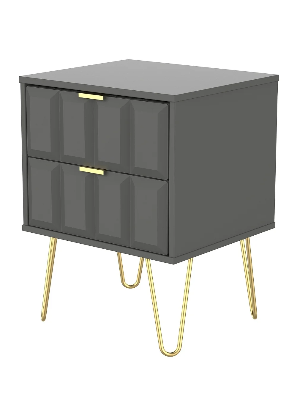 Ready Assembled Cube 2 Drawer Bedside Cabinet - One Size Image 3