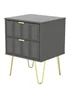 Ready Assembled Cube 2 Drawer Bedside Cabinet - One Size Image 3