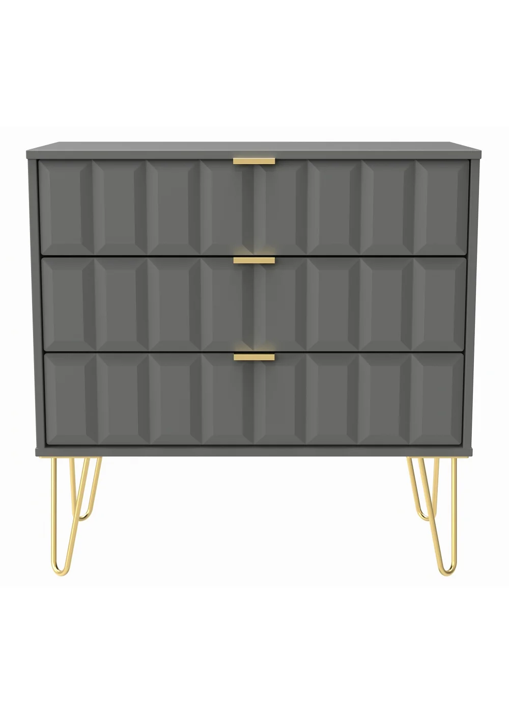 Ready Assembled Cube 3 Drawer Chest of Drawers - One Size Image 1