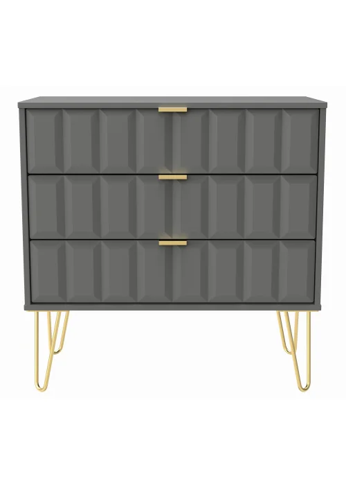 Ready Assembled Cube 3 Drawer Chest of Drawers - One Size Image 1