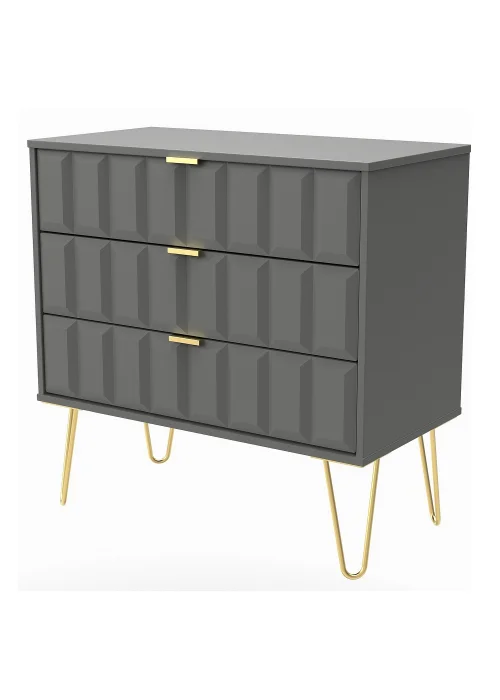 Ready Assembled Cube 3 Drawer Chest of Drawers - One Size Image 2