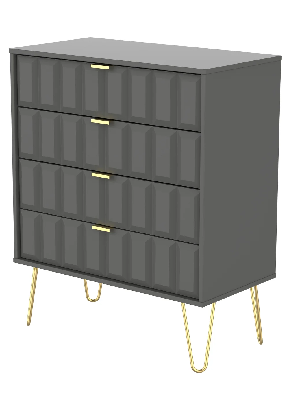 Ready Assembled Cube 4 Drawer Chest of Drawers - One Size Image 3
