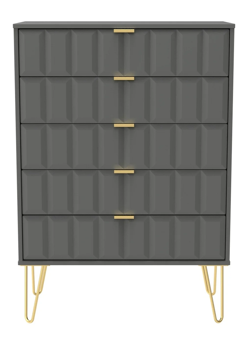 Ready Assembled Cube 5 Drawer Chest of Drawers - One Size Image 1