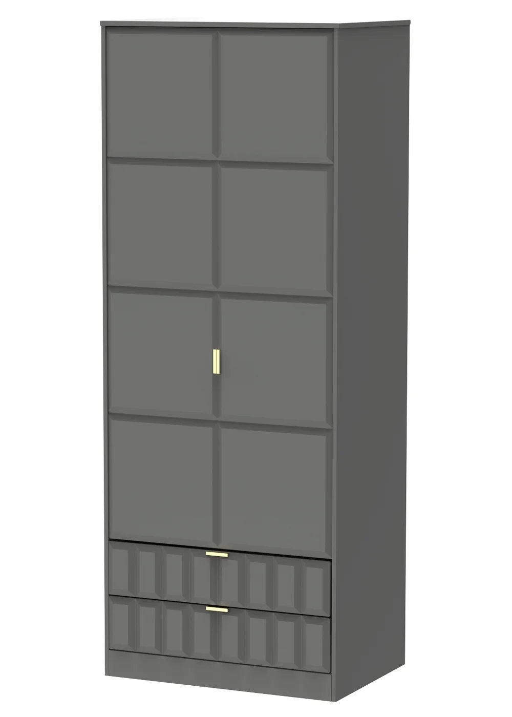 Ready Assembled Cube 2 Door 2 Drawer Tall Wardrobe - One Size Image 4