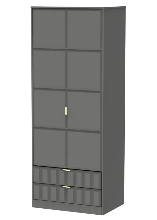 Ready Assembled Cube 2 Door 2 Drawer Tall Wardrobe - One Size Image 4