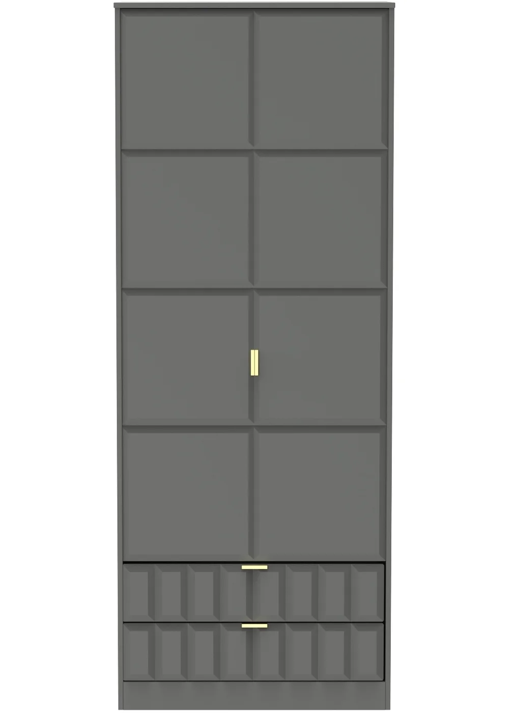 Ready Assembled Cube 2 Door 2 Drawer Tall Wardrobe - One Size Image 2