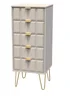 Ready Assembled Cube 5 Drawer Tall Bedside Cabinet - One Size Image 2