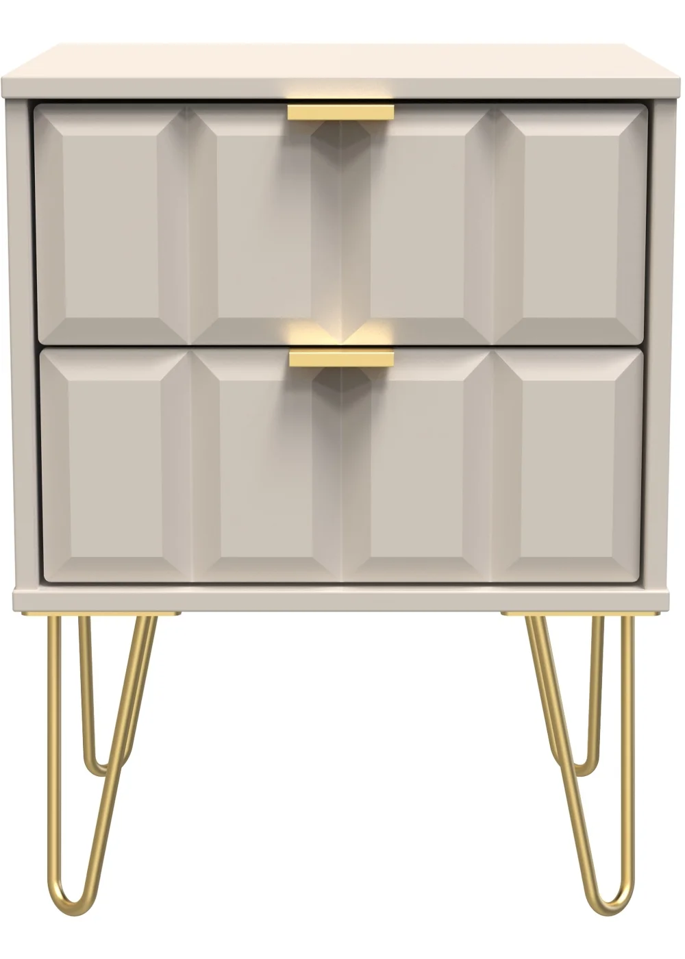 Ready Assembled Cube 2 Drawer Bedside Cabinet - One Size Image 1