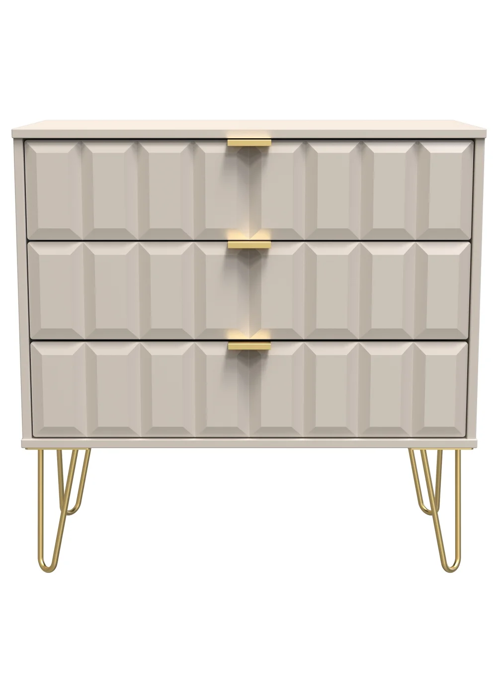 Ready Assembled Cube 3 Drawer Chest of Drawers - One Size Image 1