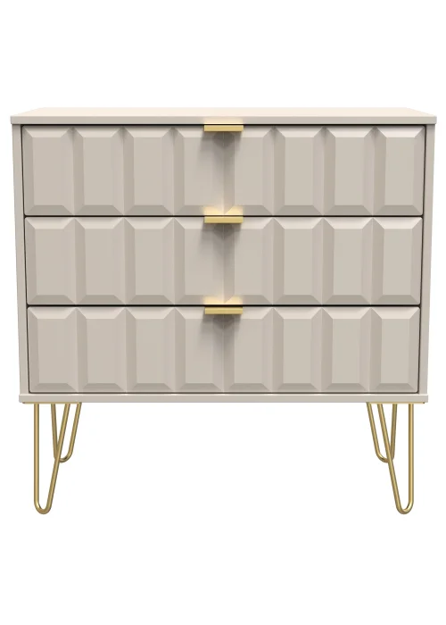 Ready Assembled Cube 3 Drawer Chest of Drawers - One Size Image 1