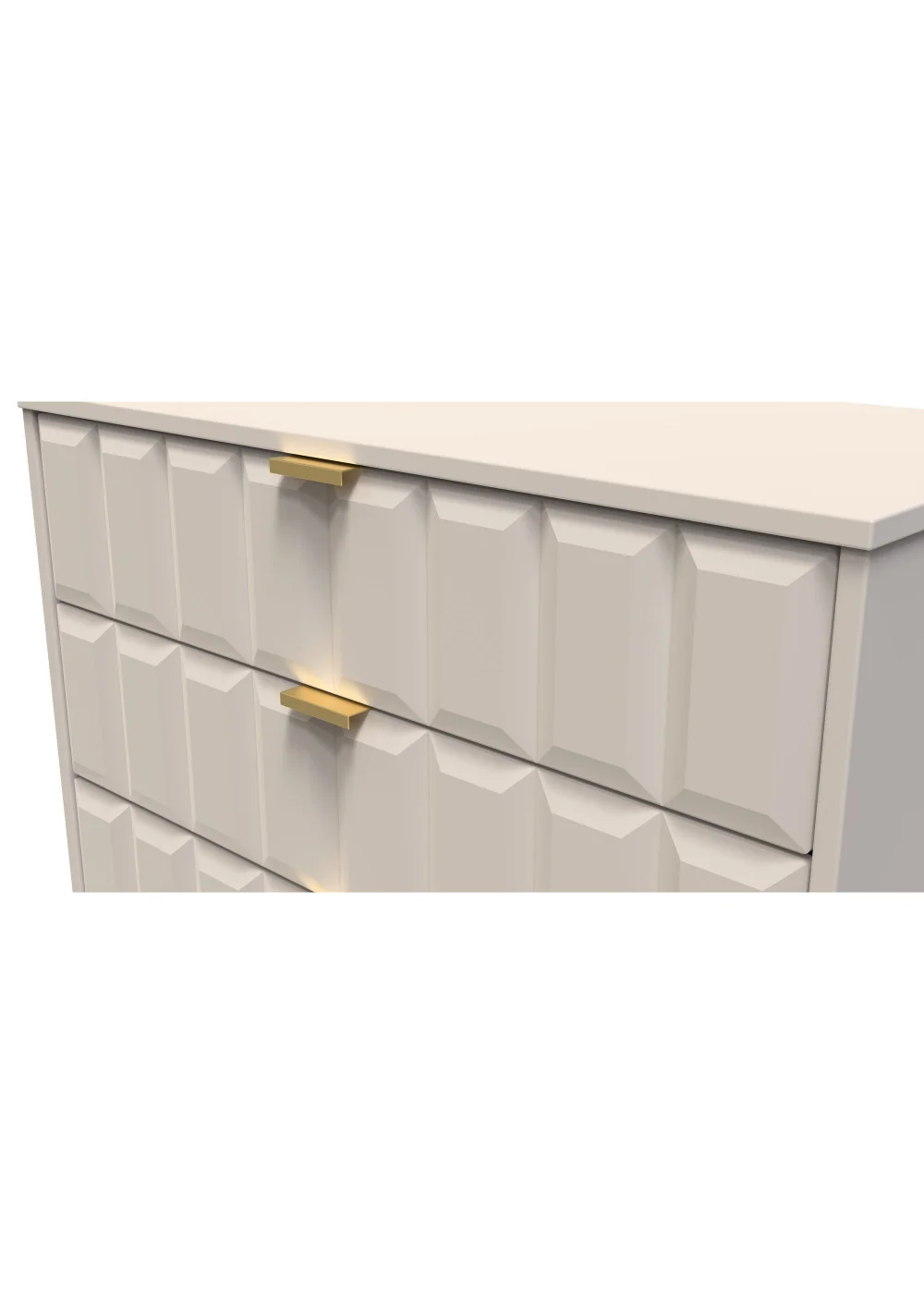 Ready Assembled Cube 3 Drawer Chest of Drawers - One Size Image 4