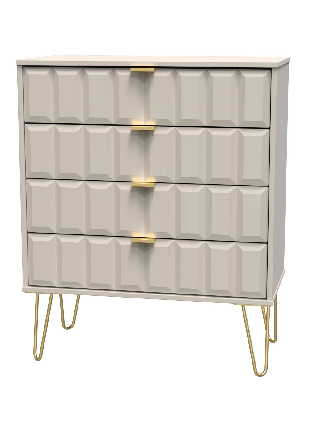 Ready Assembled Cube 4 Drawer Chest of Drawers - One Size Image 3