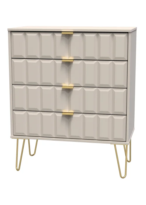 Ready Assembled Cube 4 Drawer Chest of Drawers - One Size Image 3