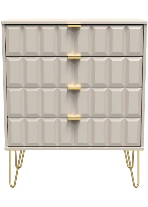 Ready Assembled Cube 4 Drawer Chest of Drawers - One Size Image 2