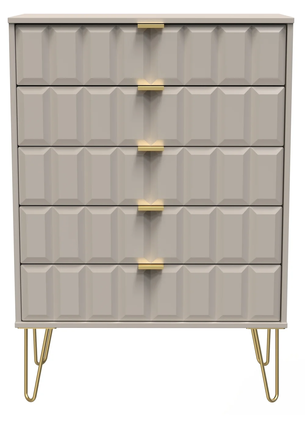 Ready Assembled Cube 5 Drawer Chest of Drawers - One Size Image 1