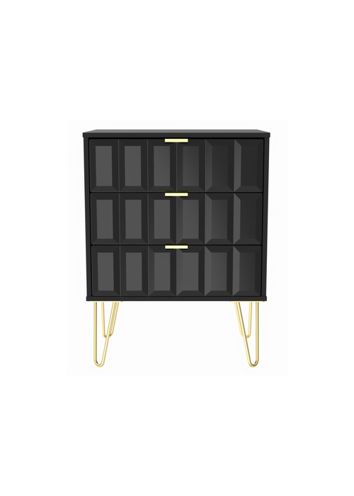 Swift Cube 3 Drawer Midi Chest of Drawers (74cm x 39.5cm x 57.5cm) - One Size Image 1