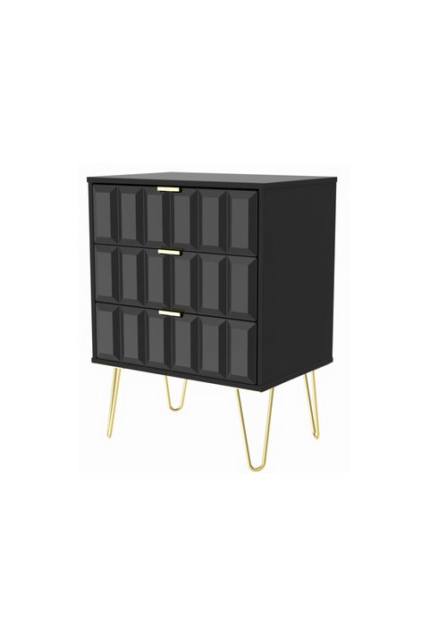 Swift Cube 3 Drawer Midi Chest of Drawers (74cm x 39.5cm x 57.5cm) - One Size Image 2