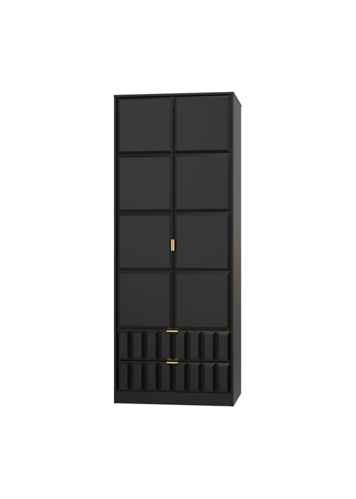 Swift Cube 2 Door 2 Drawer Tall Wardrobe (197cm x 53cm x 74cm) - One Size Image 3