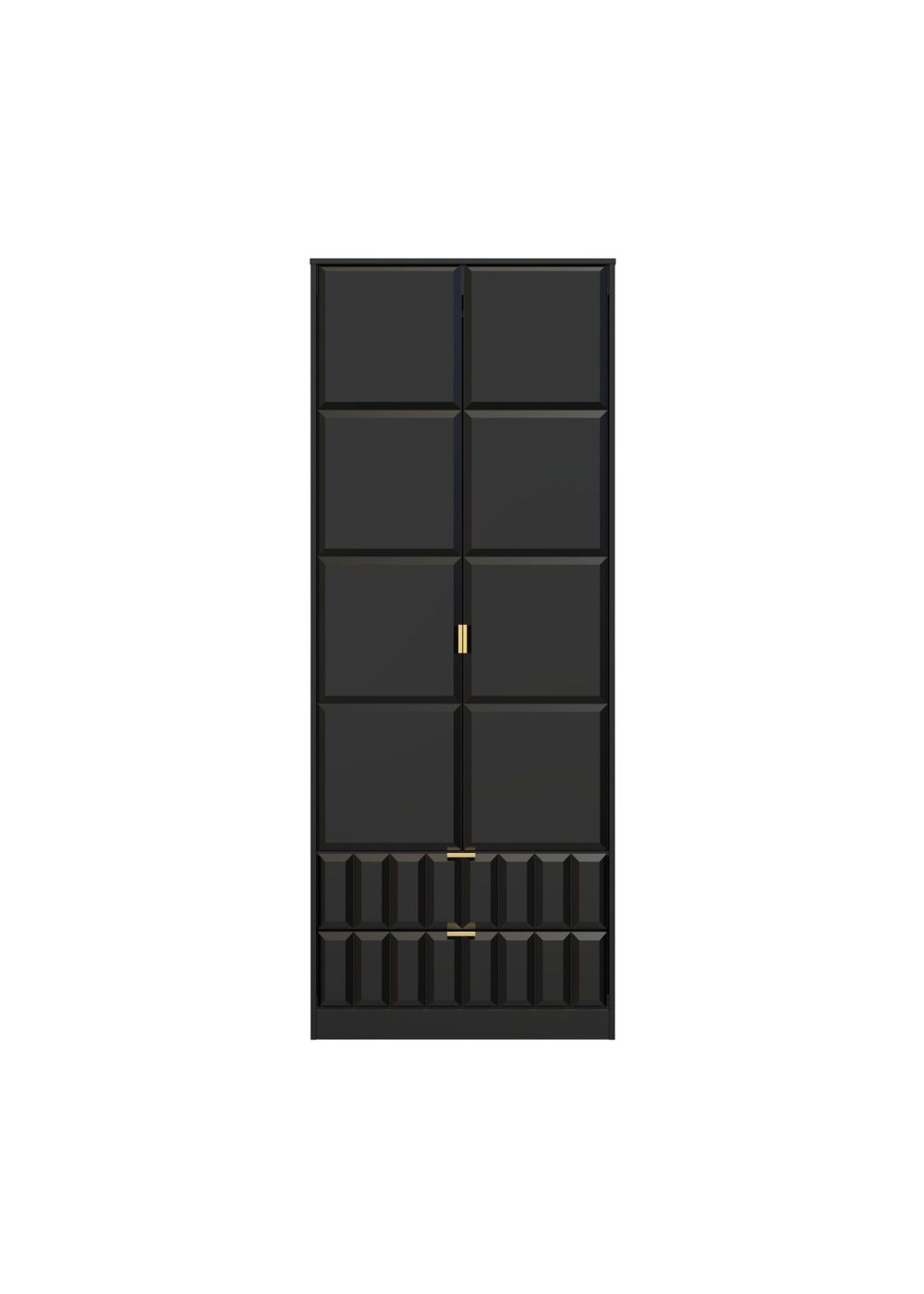 Swift Cube 2 Door 2 Drawer Tall Wardrobe (197cm x 53cm x 74cm) - One Size Image 1