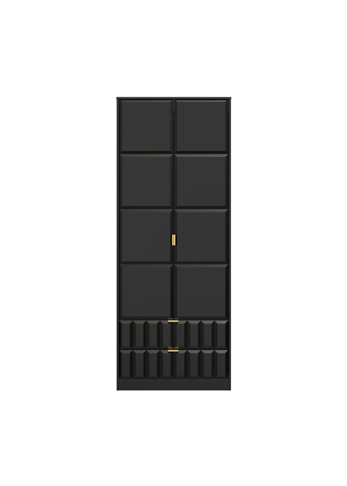 Swift Cube 2 Door 2 Drawer Tall Wardrobe (197cm x 53cm x 74cm) - One Size Image 1