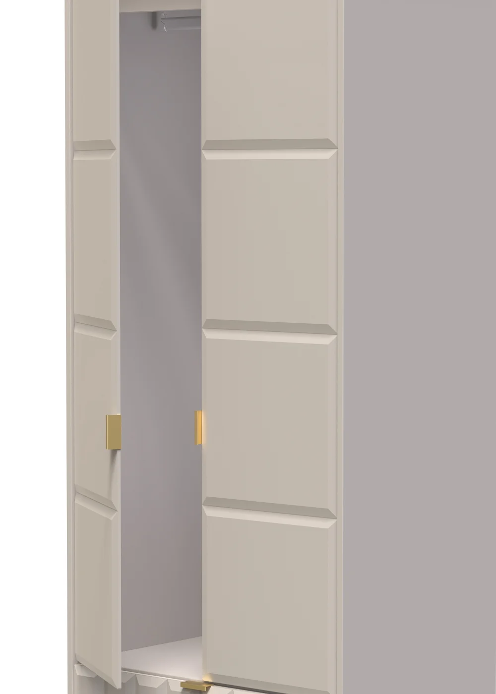 Ready Assembled Cube 2 Door 2 Drawer Tall Wardrobe - One Size Image 3