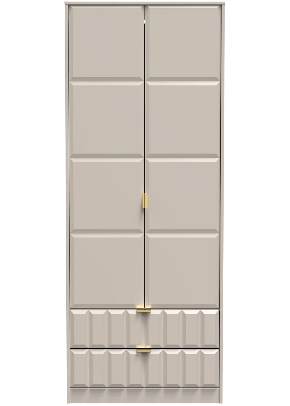Ready Assembled Cube 2 Door 2 Drawer Tall Wardrobe - One Size Image 2