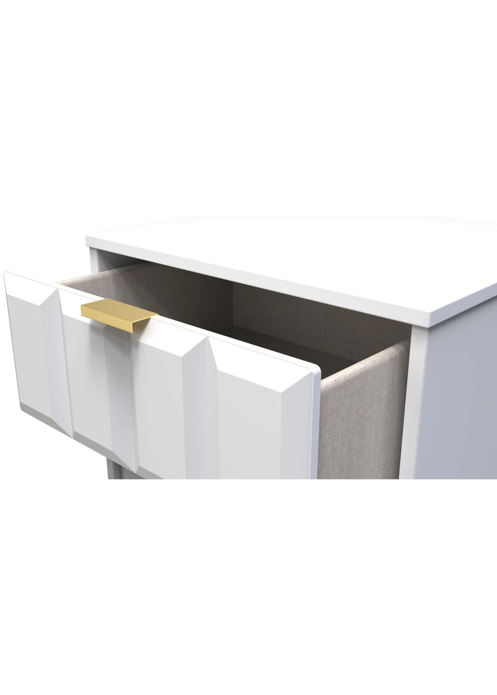 Ready Assembled Cube 5 Drawer Tall Bedside Cabinet - One Size Image 5
