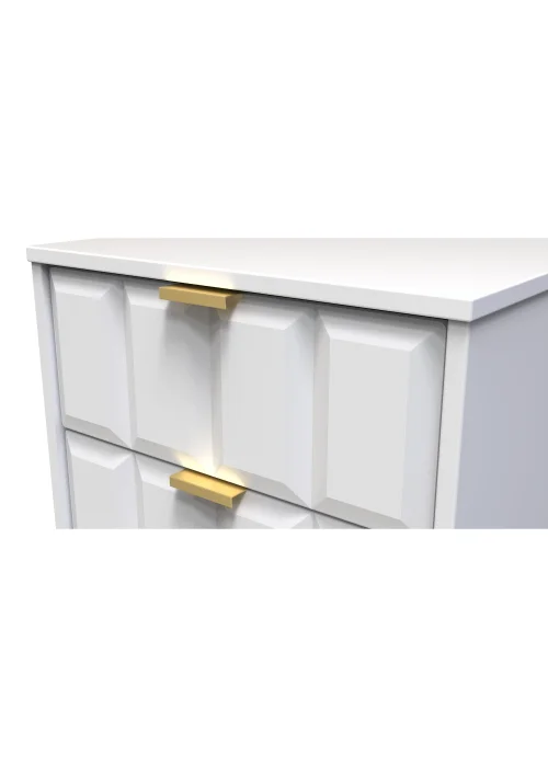 Ready Assembled Cube 2 Drawer Bedside Cabinet - One Size Image 4