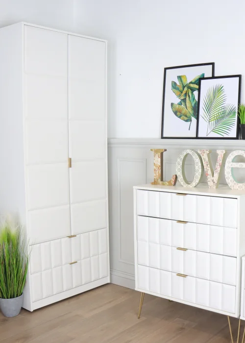 Ready Assembled Cube 2 Drawer Bedside Cabinet - One Size Image 3