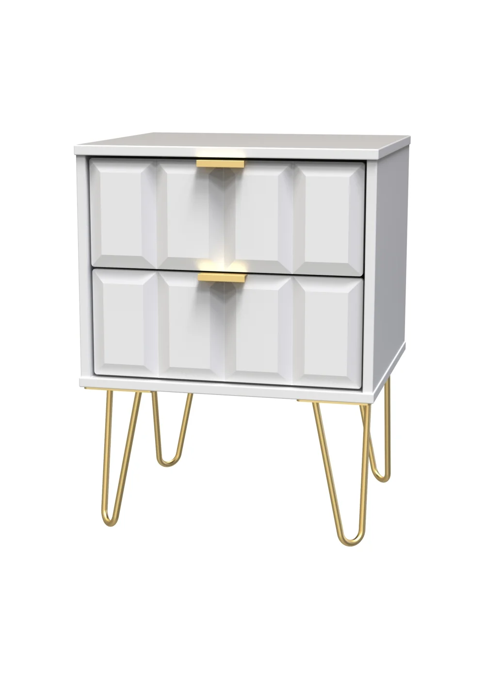 Ready Assembled Cube 2 Drawer Bedside Cabinet - One Size Image 2
