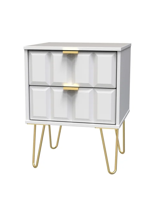 Ready Assembled Cube 2 Drawer Bedside Cabinet - One Size Image 2