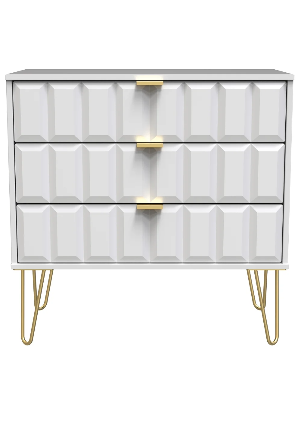 Ready Assembled Cube 3 Drawer Chest of Drawers - One Size Image 1