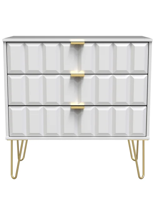 Ready Assembled Cube 3 Drawer Chest of Drawers - One Size Image 1
